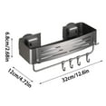 thumbnail image 2 of Heavy Duty Suction Cup Shower Caddy Corner Storage Organizer Shelf With Portable Hooks For Bathroom Dorm Removable No Drilling Bath Rack, 2 of 4