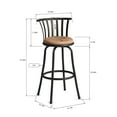 thumbnail image 2 of Homy Casa 2 Pack Bar Stools Adjustable Swivel, 24"/29" with Faux Suede Seats, Brown, 2 of 8