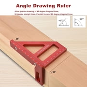 3D Multi-Angle Measuring Ruler - 45/90 Degree Aluminum Alloy Protractor, High Precision Tool for Woodworking, Drawing, and Layout, Suitable for Engineers and Carpenters