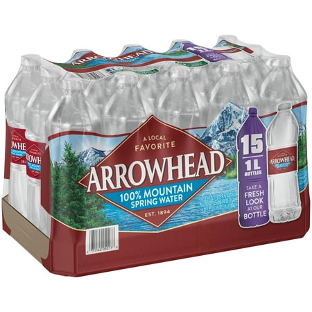 Arrowhead All Natural Mountain Spring Water, 1 L, 15 (Best Ph Drops For Drinking Water)