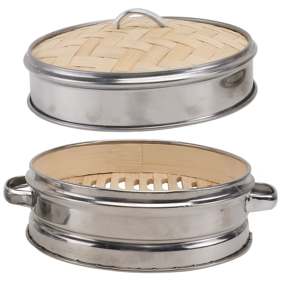 PBPBOX 1Set Stainless Steel Steamer Basket with Lid for Chinese Food