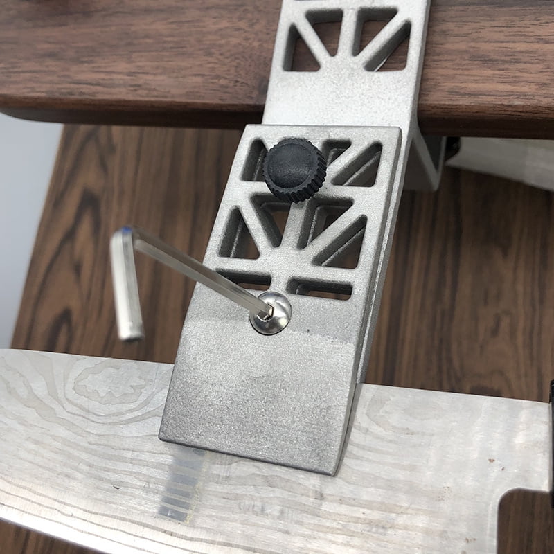 Professional Knife & Scissors Sharpener Set - Adjustable Angle Guide, Durable Zinc Alloy, Manual Sharpening Tool with Wooden Handle for Kitchen Use,