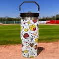 thumbnail image 6 of 30oz Softball Tumbler with Flip Lid, Handle & Straw - Insulated Travel Mug for Coffee & Water - Perfect Softball Player Gifts & Accessories, 6 of 6