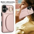 thumbnail image 5 of Allytechgroup Wallet Phone Case for Apple iPhone 16, Shockproof PU Leather TPU iPhone 16 Case with Card Holder & Ring Stand Protective iPhone 16 Cover, Rosegold, 5 of 7