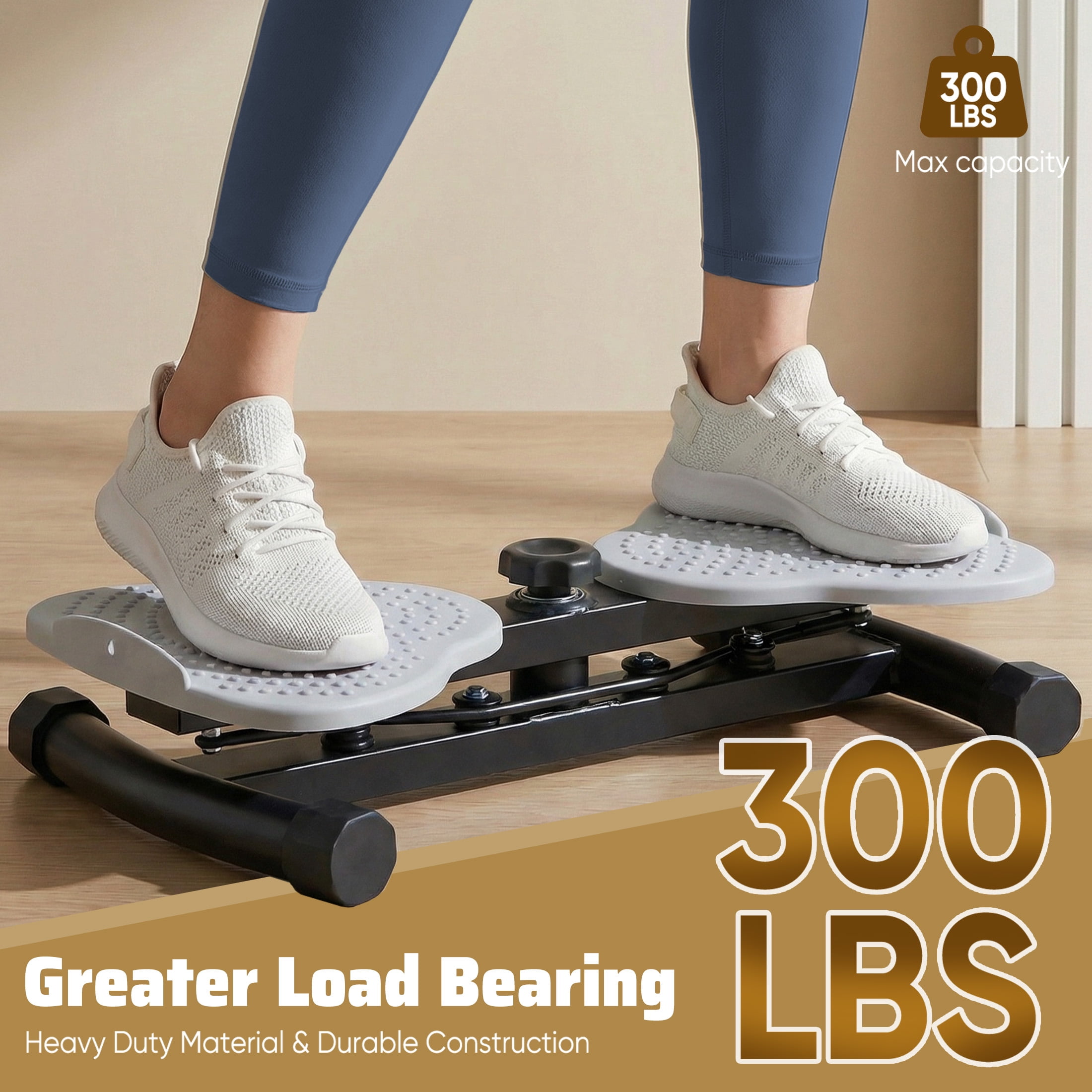 CONCETTA Waist Twister Machine Exercise, 300 lbs Weight Capacity for Waist and Abdominal, Weight Loss, Body Sculpting.Massage Base Plate and Non-Slip Surface, Noiseless, Gray