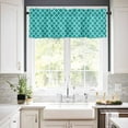 thumbnail image 2 of Teal Morocco Valances for Windows Farmhouse Kitchen Curtains Valances Rod Pocket Valance Curtains for Kitchen Windows Ethnic Boho Minimalist Abstract Geometric Window Valances for Bathroom 60"x18", 2 of 6