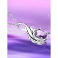 thumbnail image 3 of Devuggo  Oval Cut Simulated Amethyst 925 Sterling Silver Pendant Necklace, Jewelry Gifts for Women Girls, 3 of 7