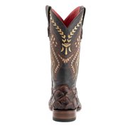 FERRINI Women's Bronco Square Toe Boots, Color: Chocolate, Size: 7.5-B