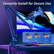 TONOR USB Gaming Microphone, RGB Streaming Microfono Set, PC Podcast Recording Computer Mic TC30S+