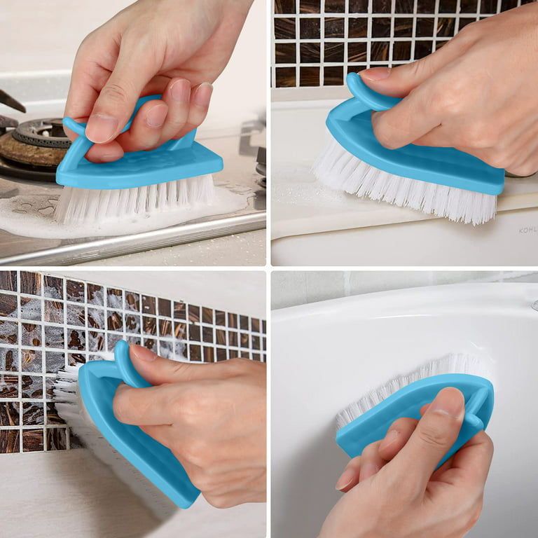 Shower Cleaning Brush, Scrub Brush with Long Handle, Shower Scrubber for  Cleaning Bathroom, Patio, Kitchen, Wall, 2Pcs 