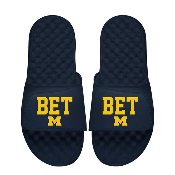 Unisex ISlide Navy Michigan Wolverines BET Slide Sandals