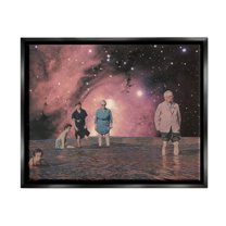 Stupell Industries Surreal Family Vivid Galaxy Planet Graphic Art Jet Black Floating Framed Canvas Print Wall Art, Design by Matheus Lopes Castro