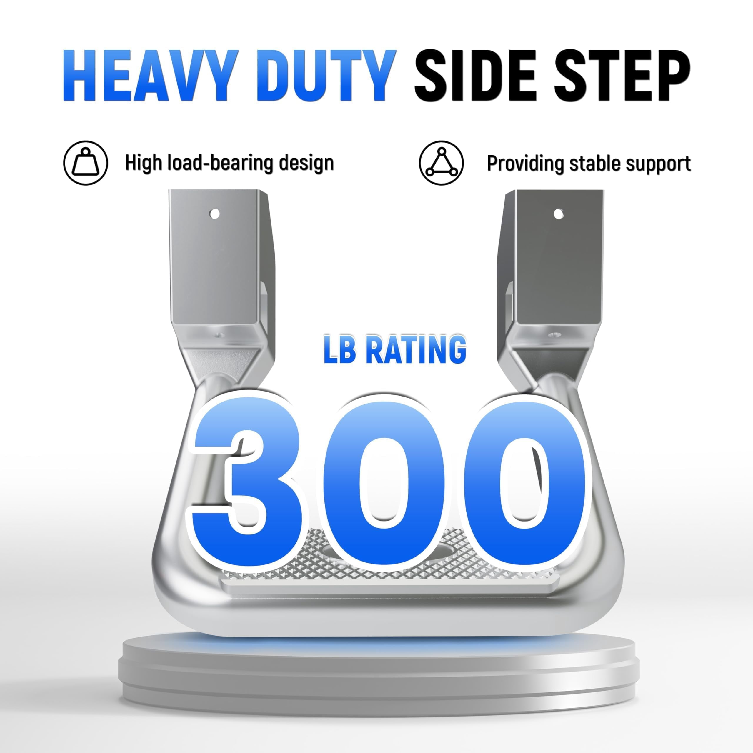 Kojem Universal Side Step Nerf Bars for 1967-2020 Chevrolet GMC Ford Isuzu Mitsubishi Dodge Jeep Nissan Toyota Mazda Aluminum Polishing Silvery