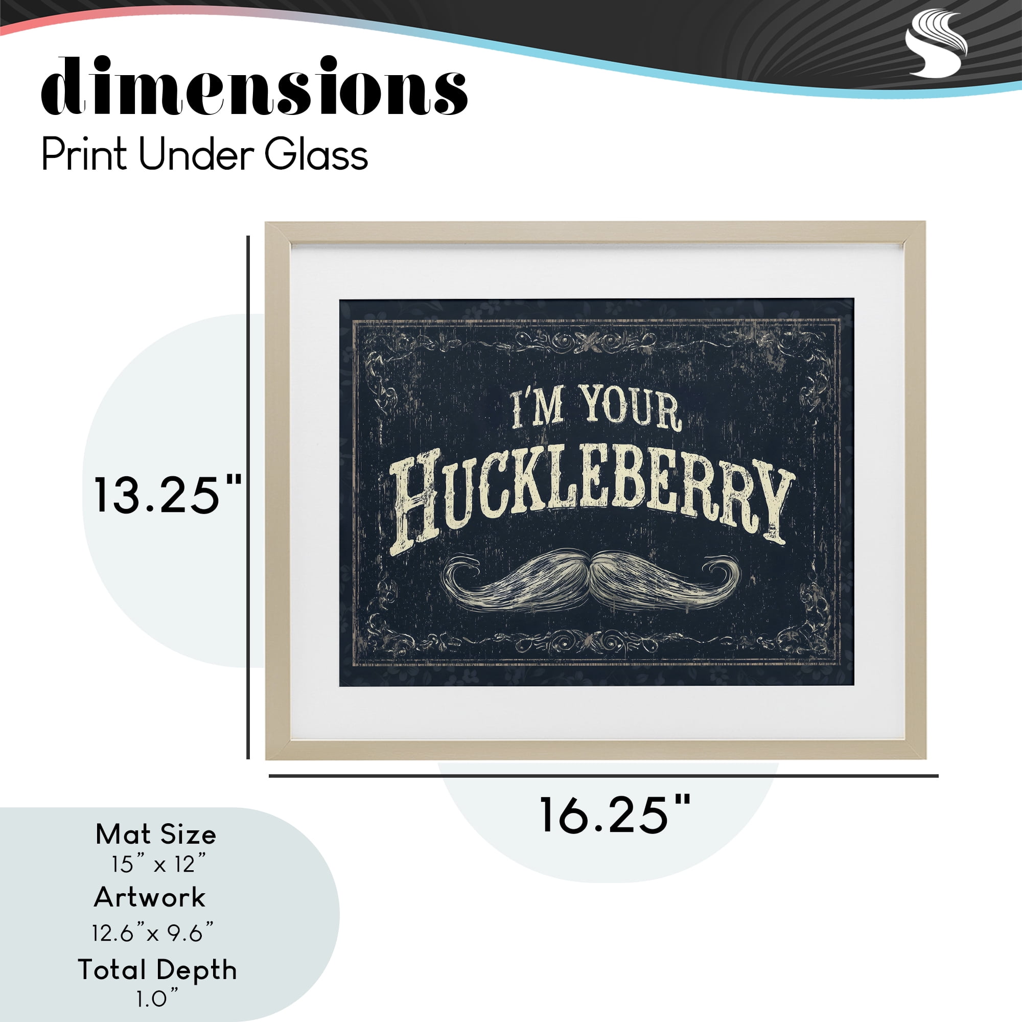 Stupell Industries I'm Your Huckleberry Birch Framed Print Under Glass, design by Arlington Prints