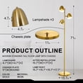 thumbnail image 3 of FINE MAKER 3 light tree shaped floor lamp, living room office high pole lamp,   gold floor lamp, 3 of 13