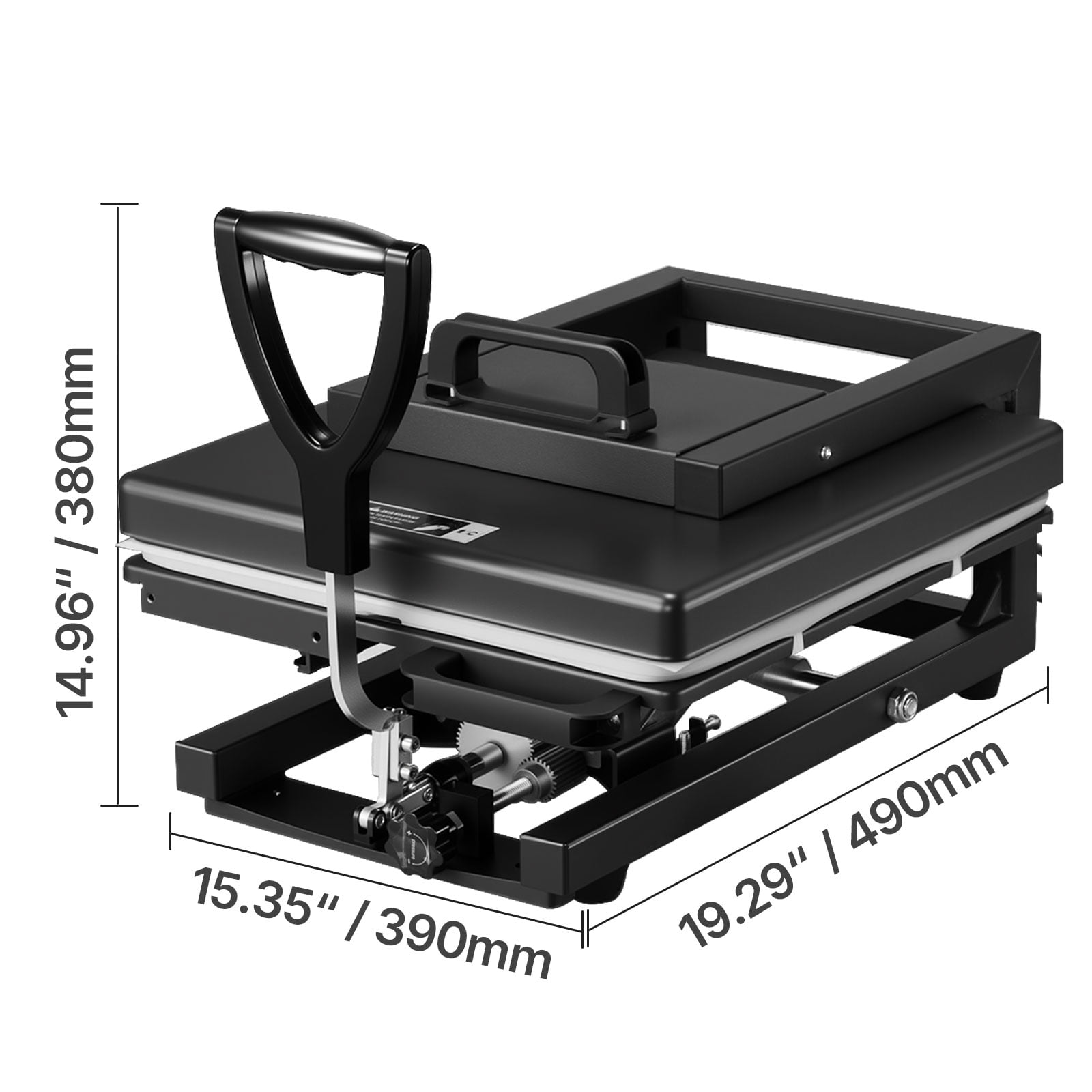 VEVOR Hybrid Heat Press, 15 x 15 inch, 8-in-1 Multifunction, Heat Up Fast and Even, All-New Patented Design, Easy to Control, Sublimation Press Machine for T-shirts/Mugs/Tumblers/Caps/Plates, Black