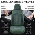 thumbnail image 2 of Coverado Full Set Car Seat Covers, Front and Back Seat Protectors, Faux Leather & Flannel Fashion Auto Accessories, Universal Fit Most Cars, SUVs Pickup Trucks, Green, 2 of 10