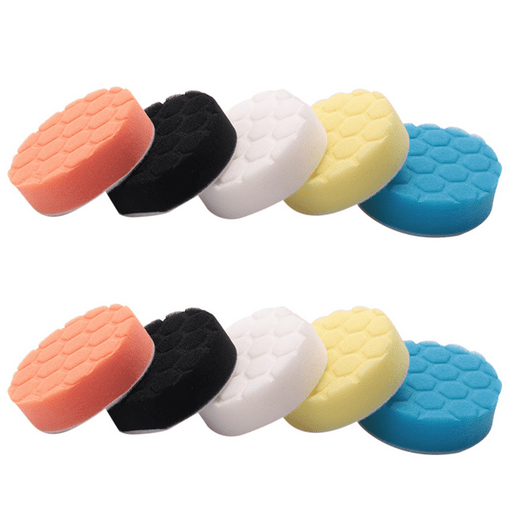 10Pcs 3 Inch Polishing Pads Buffing Sponge Kit for Car Buffer Polisher Sanding, Waxing, Polishing, Sealing Glaze