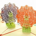 thumbnail image 3 of CxhicLuv Stereoscopic Ferris Wheel Greeting Card, Art Toy, With Envelope, Ideal for Birthdays, Anniversaries, Writes Wishes, Suitable for Gift Givers, Orange, 3 of 5