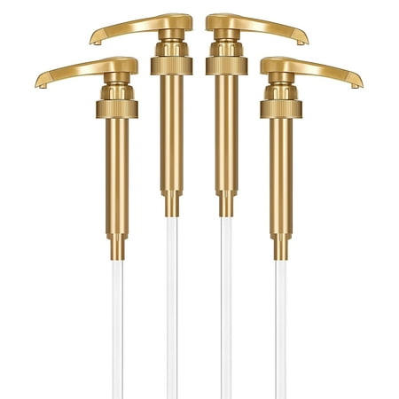 4-Pack Gold s for Coffee Syrup Bottle, Fits 750ml 25.4oz Torani, Starbucks, Skinny, DaVinci, Monin Bottles, Coffee Syrup Pump Dispenser