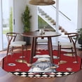 thumbnail image 3 of Red Vintage Gnomes Round Area Rug 7Ft Washable Circle Rugs for Dorm Laundry Room, Black Checkered Retro Art Non-Slip Carpet Floor Mats Indoor Outdoor Carpet Runner Aesthetic Home Decor, 3 of 8