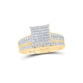 thumbnail image 2 of Yellow-tone Sterling Silver His Hers Round Diamond Square Matching Wedding Set 7/8 Cttw, 2 of 3