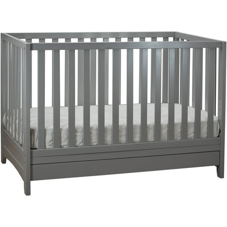 Furniture Crib - AFG Baby Furniture Mila 3-in-1 Convertible Crib with Storage Gray