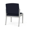 thumbnail image 3 of Amherst Steel Reception Waiting Armless Guest Chair / Silver Steel / Navy Blue, 3 of 3