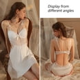 thumbnail image 4 of Pijama de tentación de perspectiva de encaje sexy blanco para mujer Pijama de ropa de casa con tirantes sin espalda Adepaton BST3006370-3, 4 of 6