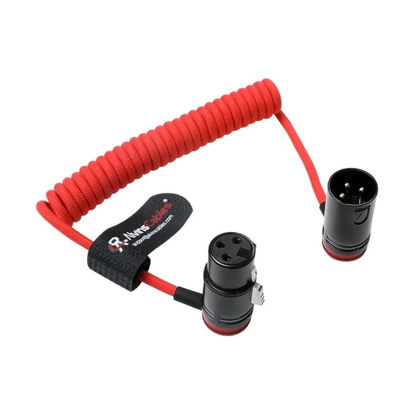 Alvin's Cables Low-Profile XLR 3 Pin Male to Female Ultra-Flexible Coiled Cable, Aramid-Reinforced for Sony|Canon|Blackmagic Pro