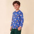 thumbnail image 2 of KPOPLK Toddler Boys Sweatshirt Long Sleeve Christmas T-Shirt Long Sleeve Tee Boys Tops Kids Fall Winter Boys Shirts Clothes(3-4 Years,Blue), 2 of 6