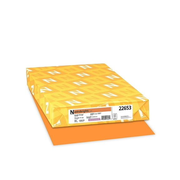 Astrobrights Multipurpose Paper 24 lbs 11" x 17" Cosmic Orange 495470