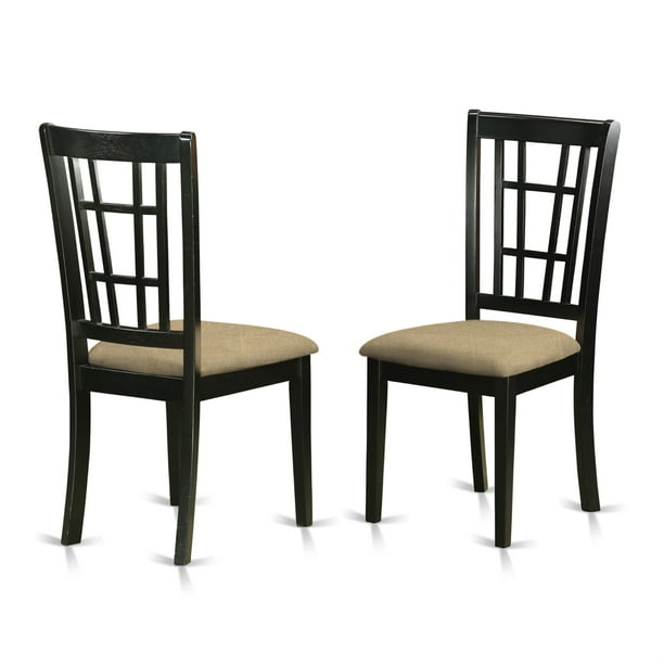 5 Pc Dining Room Set - PFNI5-BCH-C - Solid Asian Hardwood - Cherry Top - Black Frames - Square Table - 4 High-Back Chairs 5 Pc Dining Room Set - PFNI5-BCH-C - Solid Asian Hardwood - Cherry Top - Black Frames - Square Table - 4 High-Back Chairs