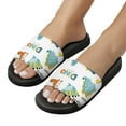 thumbnail image 5 of GZHJMY Stylish Slides for Women Men, Dinosaurs Vector Set in Cartoon Style Soft Flexible Slip-on Sandals Slippers, 5 of 7