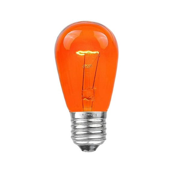 Novelty Lights Amber/Orange S14 Edison Hanging Outdoor String Light Replacement Bulbs E26 medium Base 11 Watt