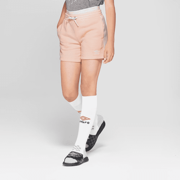 Girls' Double Diamond Fleece Shorts - (Light Pink, M 7/8)