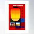 thumbnail image 2 of 1959 Air France Japon Japan Travel Poster Poster Wall Art, Modern Wall Decor For Living Room Bedroom, 12x18 UNFRAMED, 2 of 3