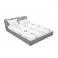 thumbnail image 3 of Ambesonne Black White Fitted Sheet & Pillow Sham Set, Stickman Yoga Moves, Twin, Black White, 3 of 3