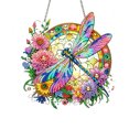 thumbnail image 3 of Dragonfly Diamond Art Hanging Kits for Adult, Dragonfly Flowers Diamond Painting Kits Ornaments, DIY Flowers Special Shaped Rhinestone Window Pendants kit for Home Garden Wall Decor Gift, 3 of 8