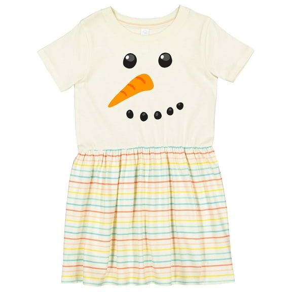 Inktastic Snowman Face Girls Toddler Dress