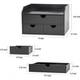 thumbnail image 2 of Black Wood Desk Organizer with 3 Drawer, Mini Cute Cabinet with Storage Shelf for Tabletop, Small Desktop Box Organizer for Cosmetic Office Supplies, 2 of 15