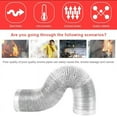 thumbnail image 3 of CNKOO ‘ Aluminium Flexible Fan Ducting for Extractor Fan， Bathroom， Kitchen， Toilet， Domestic Ventilation， Hydroponics Grow Room Tent Filter (4”/100mm Dia - 5m Long), 3 of 11