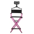 thumbnail image 2 of Silla plegable para gerente, silla portátil para maquilladores con respaldo y reposapiés, silla de director portátil de 43 pulgadas para patio al aire Rosa Gloria sillas altas altas plegables, 2 of 9