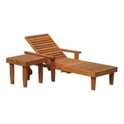Best Redwood 24" Solid Wood Outdoor Chaise Lounge in Natural