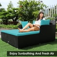 thumbnail image 4 of Costway Outdoor Patio Rattan Daybed Pillows Cushioned Sofa Furniture Turquoise, 4 of 12
