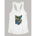 thumbnail image 3 of Butterflies On Paper Iv Racerback Tank Women -Fab Funky Designs, Female Large, 3 of 4