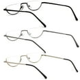 thumbnail image 4 of REAVEE 3 Pairs Half Frame Reading Glasses Half Metal Moon Readers for Women Men Golden+Silver+Gray 1.25, 4 of 4