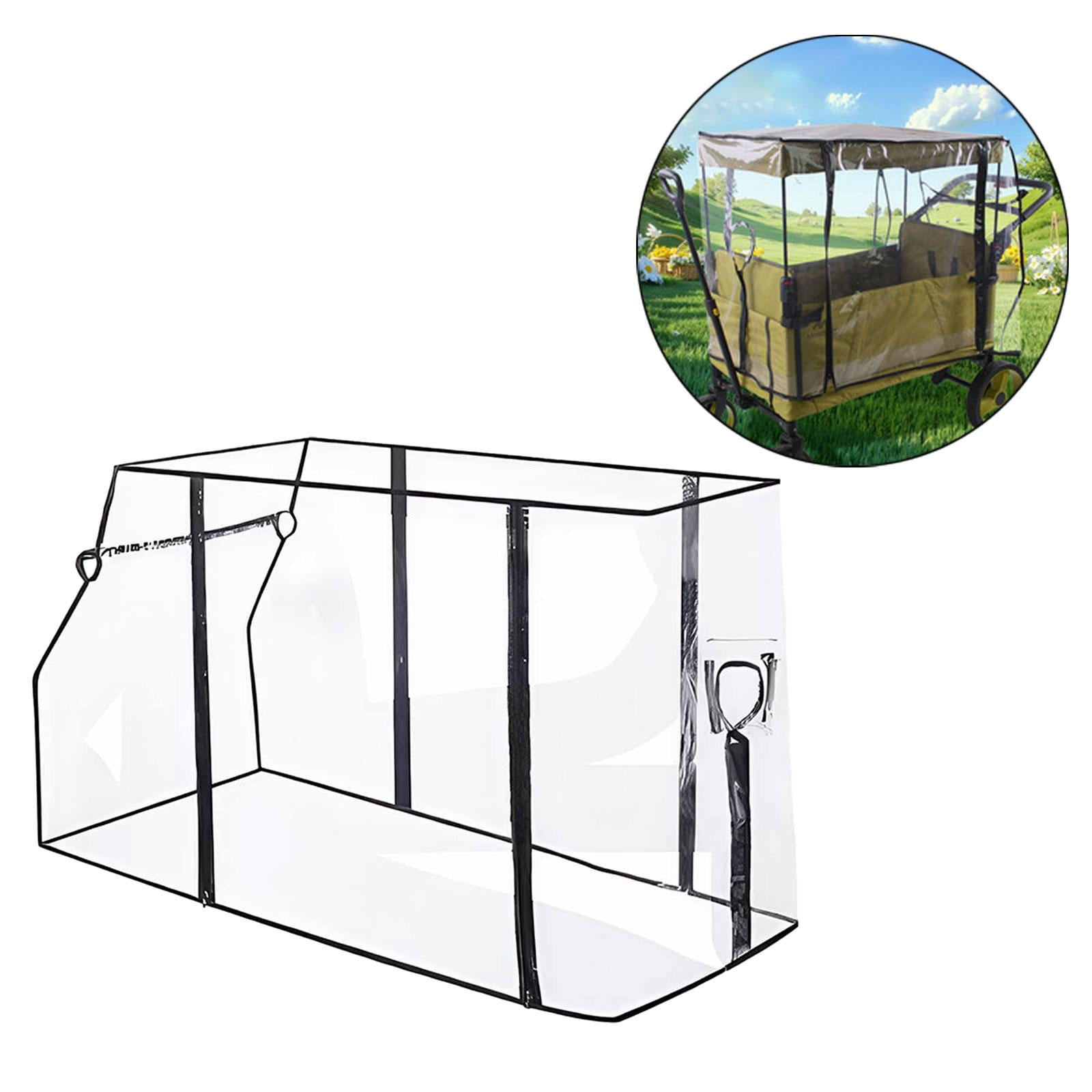 Aymzbd Wagon Rain Cover Clear Portable Attachment Lightweight Rain Canopy Foldable for Cart Accessories Stroller Shopping Picnic