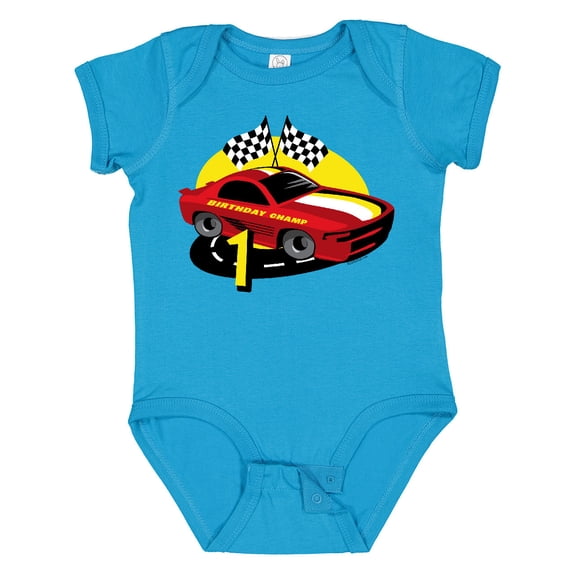 Inktastic Race Car 1st Birthday Boys Baby Bodysuit