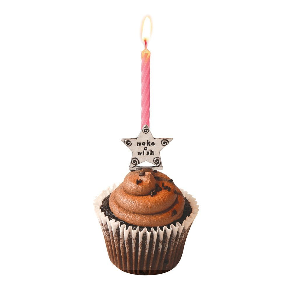 "Make A Wish" Engraved StarShaped Pewter Birthday Candle Holder, MAKE A WISH This engraved